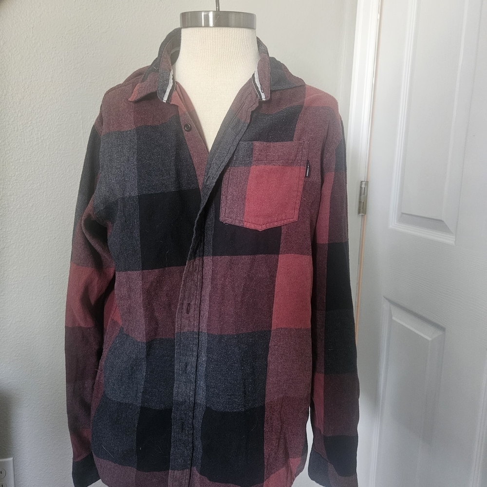 Ocean Current Black and Red Checkered Shirt